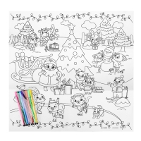 Набор для творчества &laquo;Коврик-раскраска&raquo;, 50 &times; 50 см, многоразовый, с фломастерами, с игрушкой