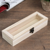 Шкатулка дерево под роспись со стеклом 3,8х19,7х7 см Шкатулка дерево под роспись со стеклом 3,8х19,7х7 см