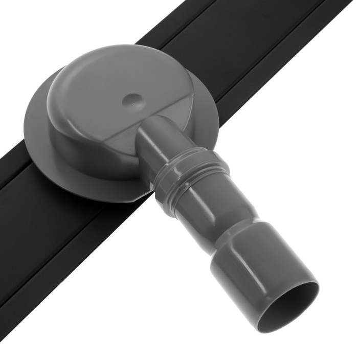 Трап ZEIN engr, c флaнцeм свободного вращ 360&deg;, 7*80 см, d=40/50 мм, нерж сталь, черный