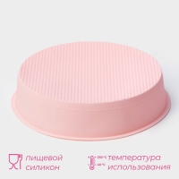 Форма для выпечки Доляна &laquo;Круг&raquo;, силикон, 25&times;5,5 см, внутр. d=23 см, цвет розовый