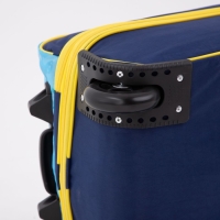 Чемодан малый 37 л (S), с расширением, сумка дорожная на молнии, цвет синий/оранжевый