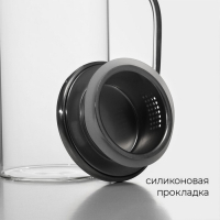 Кувшин для воды стеклянный с металлической крышкой Magistro &laquo;Богема&raquo;, 1 л, 9&times;21 см, с крышкой, цвет крышки серебряный