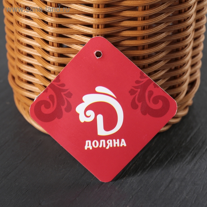 Подставка для столовых приборов Доляна, 13×10×10 см, цвет коричневый Подставка для столовых приборов Доляна, 13×10×10 см, цвет коричневый