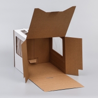 Коробка под торт 2 окна, с ручками, белая, 26 х 26 х 26 см Коробка под торт 2 окна, с ручками, белая, 26 х 26 х 26 см