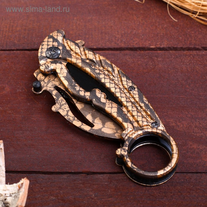 Нож-керамбит Нож-керамбит "Ящерицы", лезвие 6 см, с фиксатором