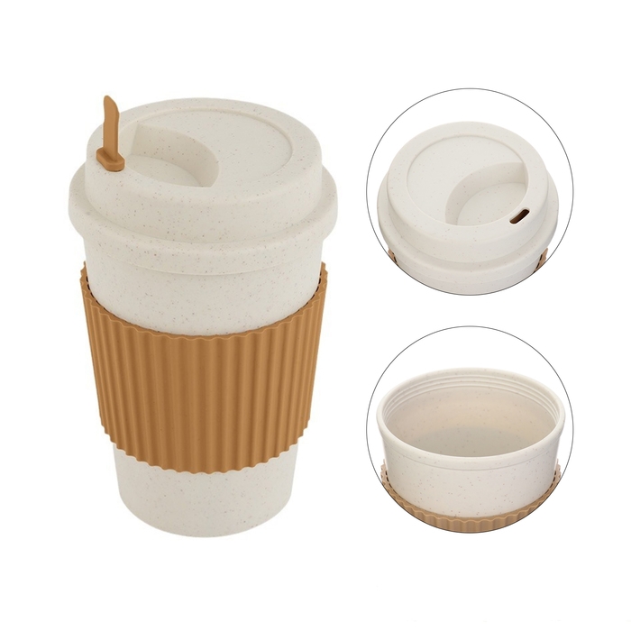 Термостакан для кофе, 470 мл, PP пластик, 14.2 × 9.3 см, с ложкой, с крышкой Термостакан для кофе, 470 мл, PP пластик, 14.2 × 9.3 см, с ложкой, с крышкой