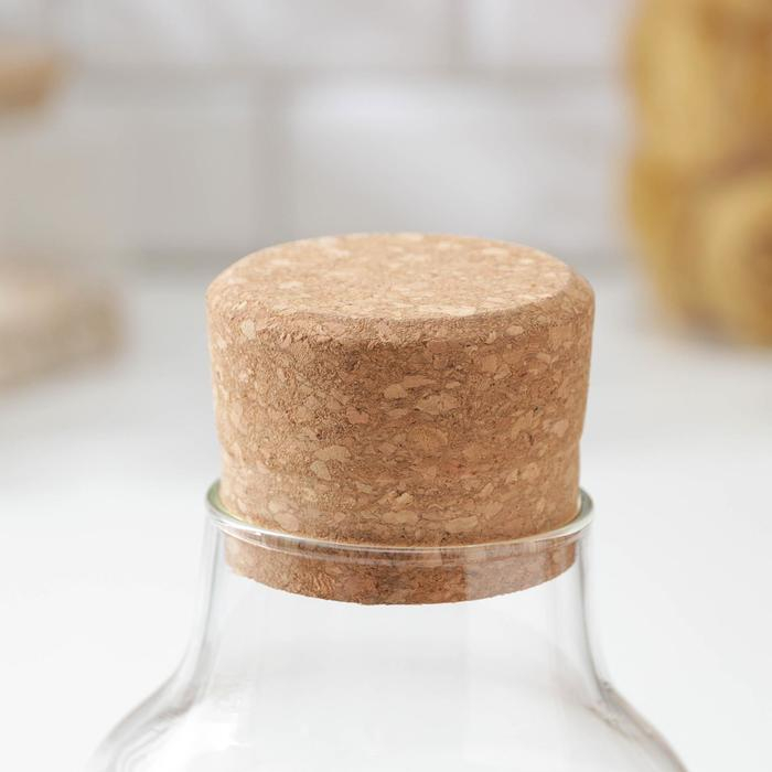 Банка стеклянная для хранения сыпучих продуктов &laquo;Эко&raquo;, 800 мл, 10,5&times;20 см, с пробковой крышкой