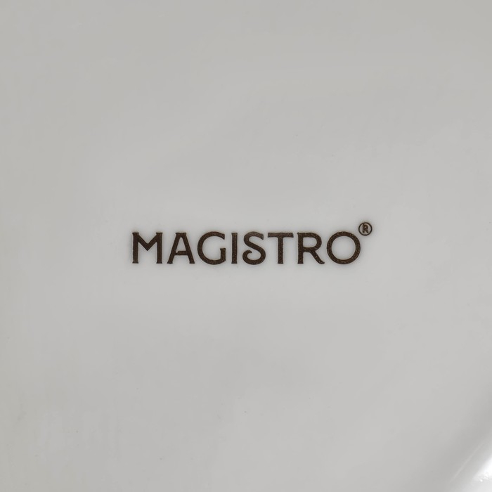 Блюдо фарфоровое с соусником Magistro &laquo;Бланш&raquo;, соусник 60 мл, 18,5&times;17,5&times;4 см, цвет белый