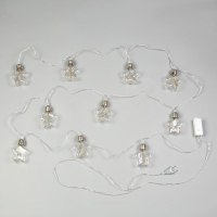 Гирлянда &laquo;Нить&raquo; 3 м с насадками &laquo;Лампочки звёздочки&raquo;, IP20, прозрачная нить, 80 LED, свечение тёплое белое, 8 режимов, 220 В