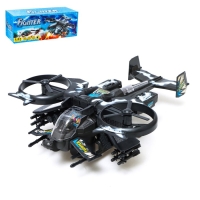 Вертолёт &laquo;Боец&raquo;, работает от батареек, свет и звук, цвет чёрный