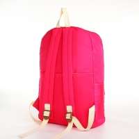 Рюкзак школьный из текстиля на молнии, 2 кармана, цвет малиновый