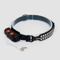 Фонарь налобный аккумуляторный, 15 Вт, 2000 мАч, COB, XPE, 6 режимов, индикатор заряда Фонарь налобный аккумуляторный, 15 Вт, 2000 мАч, COB, XPE, 6 режимов, индикатор заряда