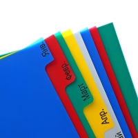 Набор разделителей листов А4+ Office-2000, по месяцам ЯНВ-ДЕК, 12 листов, цветные, пластик 140 мкм