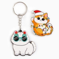 Подарочный новогодний набор &laquo;Новый год: Котики&raquo; значок и брелок