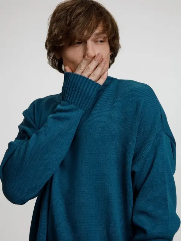 Джемпер оверсайз унисекс Stated в сумке, синий (морская волна), размер S/M