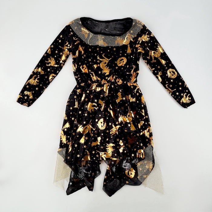 Карнавальный набор &laquo;Маленькая злодейка&raquo;: платье, шляпа, чулки, сумка, рост 116-122 см