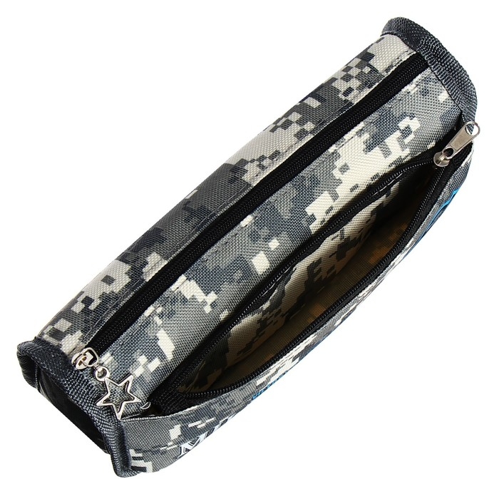 Пенал мягкий 2 отделения, 80 х 210 х 65 мм, объёмный, Calligrata Пенал мягкий 2 отделения, 80 х 210 х 65 мм, объёмный, Calligrata "Миллитари", зелёный