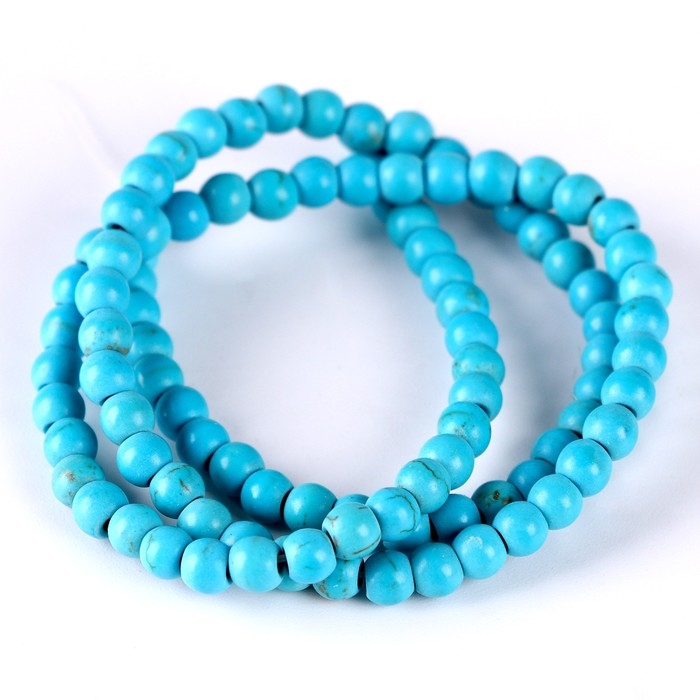 Бусины из натурального камня &laquo;Бирюза&raquo; набор 90 шт., размер 1 шт. &mdash; 4 мм