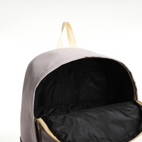 Рюкзак школьный из текстиля на молнии, 2 кармана, цвет серый