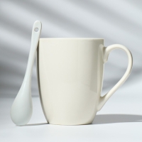 Кружка керамическая с ложкой Дорого внимание «Олень», 310 мл, Кружка керамическая с ложкой Дорого внимание «Олень», 310 мл,