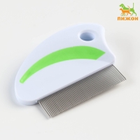 Расчёска малая с нескользящей ручкой, 8 х 6 см, бело-зелёная Расчёска малая с нескользящей ручкой, 8 х 6 см, бело-зелёная