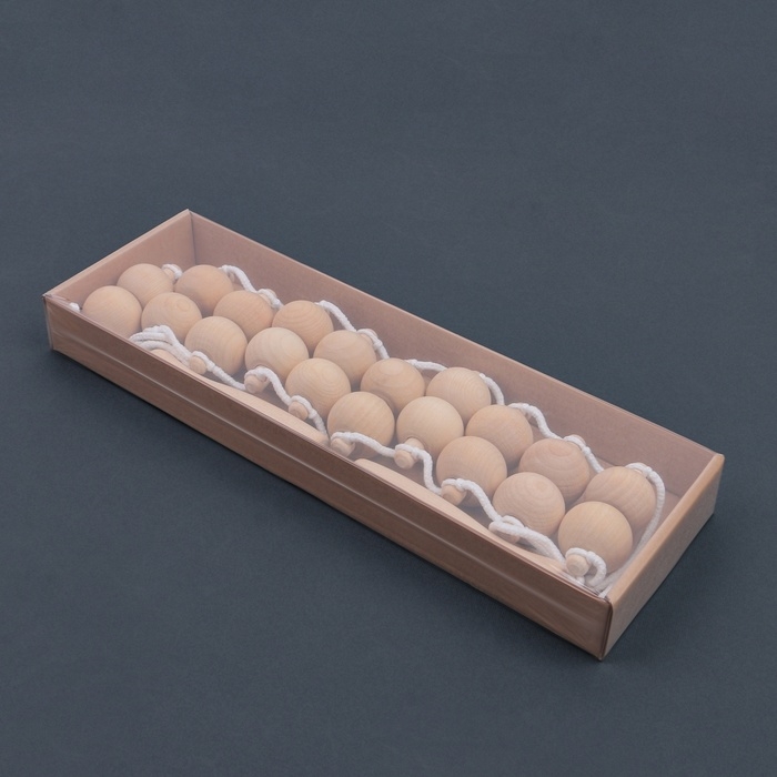 Массажёр - лента, деревянный, шариковый, 2,5 × 6,8 × 122,2 см, 10 звеньев Массажёр - лента, деревянный, шариковый, 2,5 × 6,8 × 122,2 см, 10 звеньев