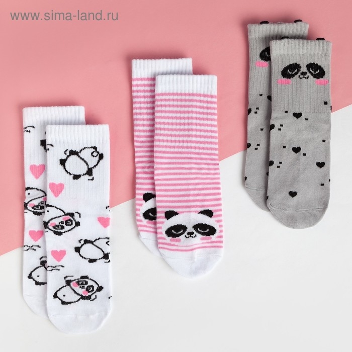 Набор детских носков KAFTAN Набор детских носков KAFTAN "Панда" 3 пары, р-р 14-16