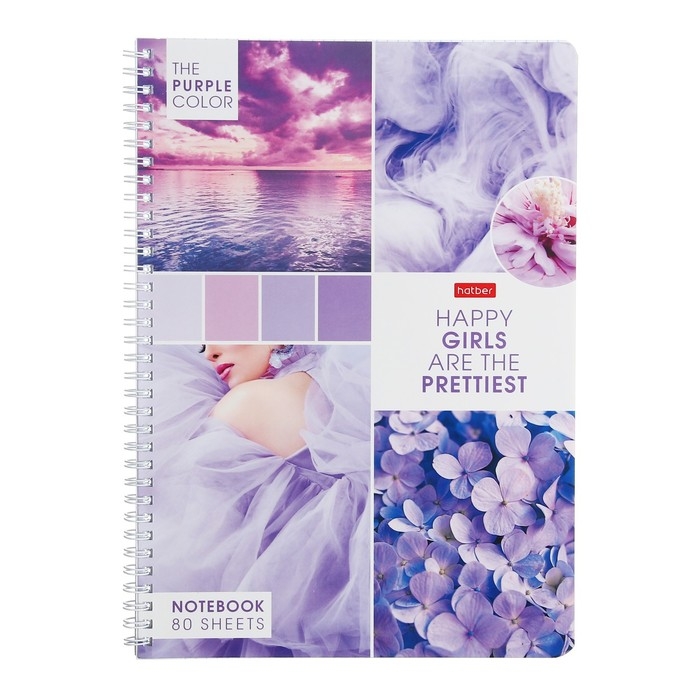 Тетрадь A4, 80 листов в клетку на гребне Тетрадь A4, 80 листов в клетку на гребне "Калейдоскоп Моментов", обложка мелованный картон, блок 65 г/м2, 4В МИКС