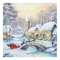 Набор новогодних салфеток Этель &laquo;Рождественский вечер&raquo;, 40х40 см - 4 шт, хлопок, саржа