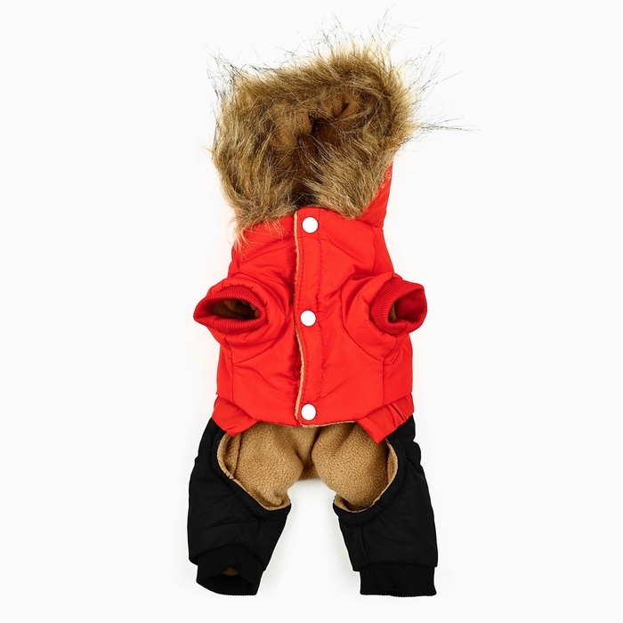 Одежда для собак. Комбинезон зимний &laquo;Тёплая зима&raquo;, красно-чёрный, размер L