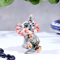 Сувенир &laquo;Слон Ксюша&raquo;, фарфор, гжель, цветной