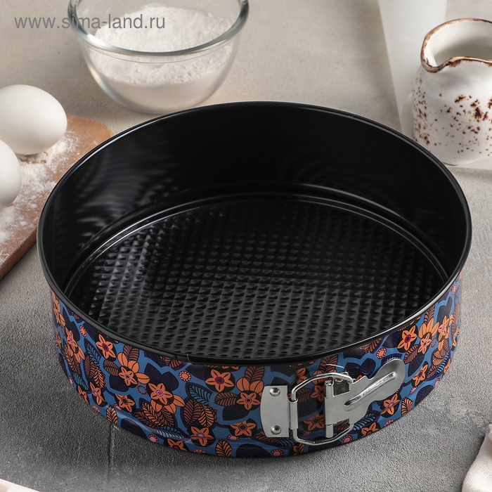 Форма для выпечки Доляна «Флорсет», 24×6,5 см, съёмное дно, антипригарное покрытие, рисунок МИКС Форма для выпечки Доляна «Флорсет», 24×6,5 см, съёмное дно, антипригарное покрытие, рисунок МИКС