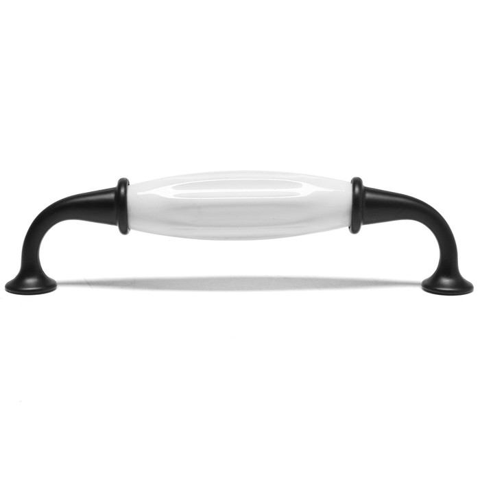 Ручка скоба STYLISH Ceramics 003, 128 мм,керамическая чёрная