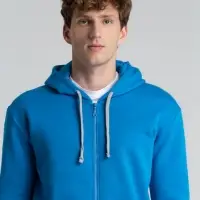 Толстовка с капюшоном на молнии Unit Siverga Heavy, бирюзовая, размер XS