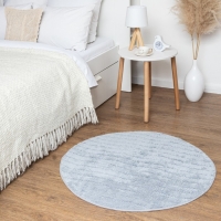 Ковер Этель "Waves" &Oslash; 100 см, серый,  70% хлопок, 30% п/э, 1500 г/м2