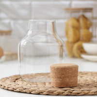 Банка стеклянная для хранения сыпучих продуктов &laquo;Эко&raquo;, 800 мл, 10,5&times;20 см, с пробковой крышкой