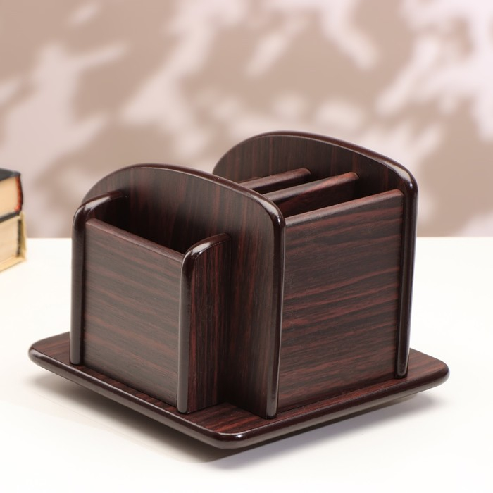 Органайзер 6 секций, серия Зебрано с кантом темным, вращение 15*18см