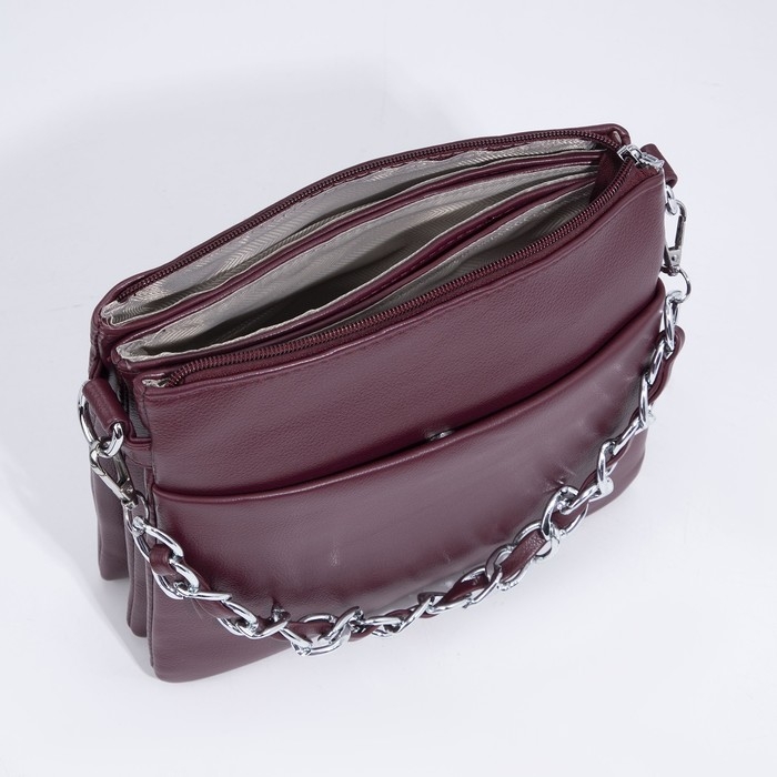 Сумка кросс-боди на молнии, цвет бордовый