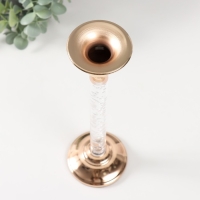 Подсвечник металл, акрил на 1 свечу "Аква" d=2-6 см золото 8х8х27 см Подсвечник металл, акрил на 1 свечу "Аква" d=2-6 см золото 8х8х27 см