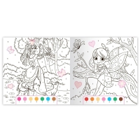 Раскраска по номерам с наклейками &laquo;Волшебный мир&raquo;, 16 стр.