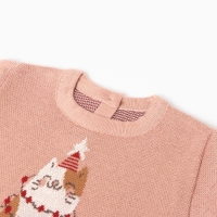 Джемпер вязаный Крошка Я "Зимний котик" рост 68-74 см