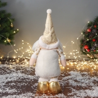 Мягкая игрушка "Дед Мороз цветочек" (59х21 см выдвинутые ножки) 40х21 см, золотисто-белый Мягкая игрушка "Дед Мороз цветочек" (59х21 см выдвинутые ножки) 40х21 см, золотисто-белый