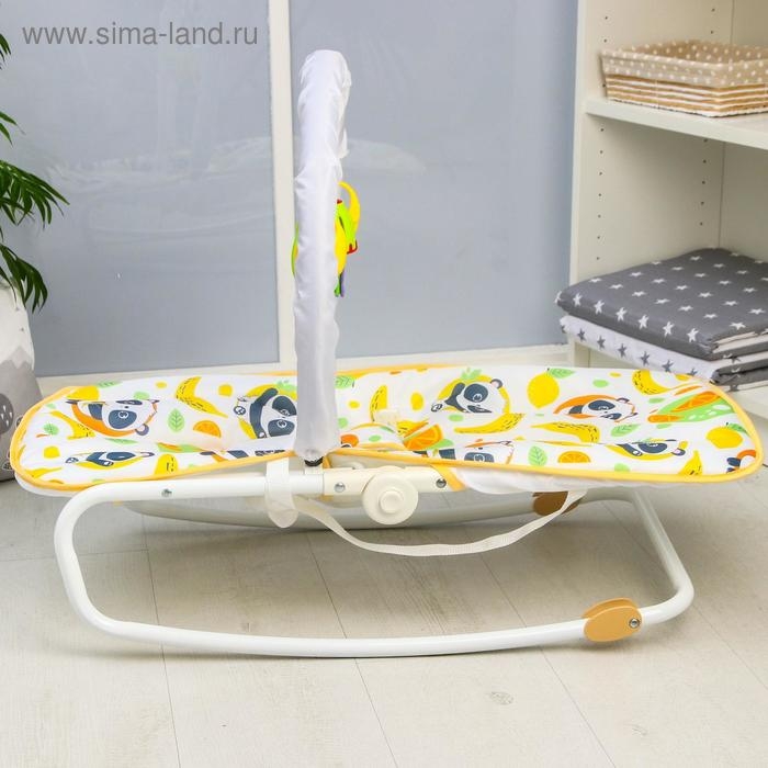 Шезлонг - качалка для новорождённых &laquo;Панда&raquo;, игровая дуга, игрушки МИКС