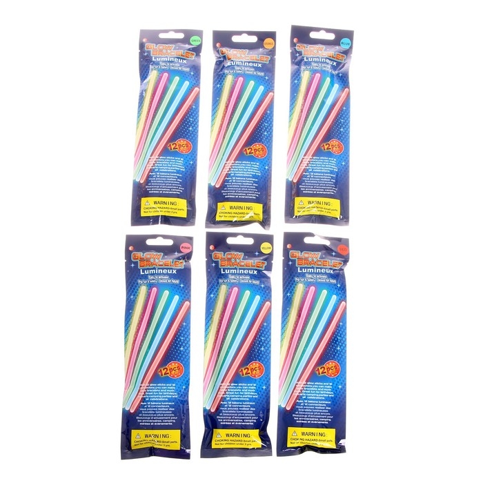 Неоновая палочка «Браслет», набор 12 шт., цвета МИКС Неоновая палочка «Браслет», набор 12 шт., цвета МИКС