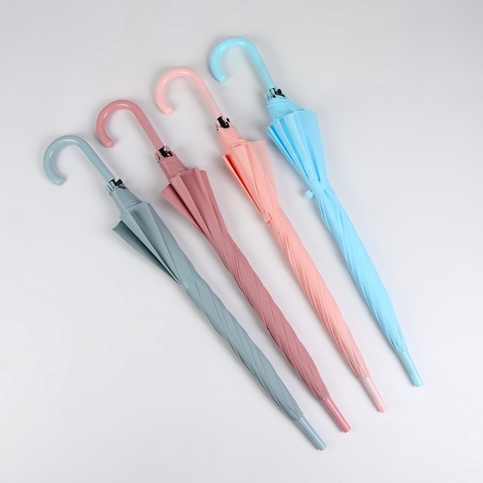 Зонт - трость полуавтоматический &laquo;Однотонный&raquo;, 8 спиц, R = 52/60 см, D = 120 см, цвет МИКС