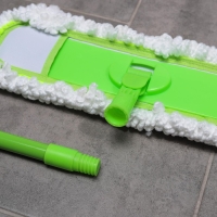 Швабра для мытья пола Доляна, микрофибра 38&times;8 см, гибкие края, телескопическая ручка 80(120) см