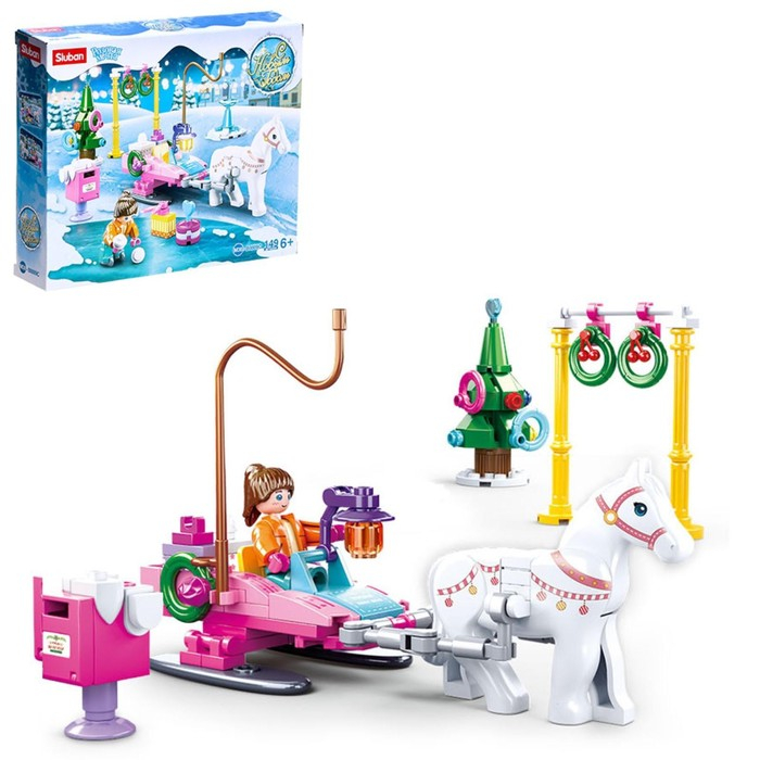 Конструктор &laquo;Розовая мечта. Сани с лошадкой&raquo;, 149 деталей