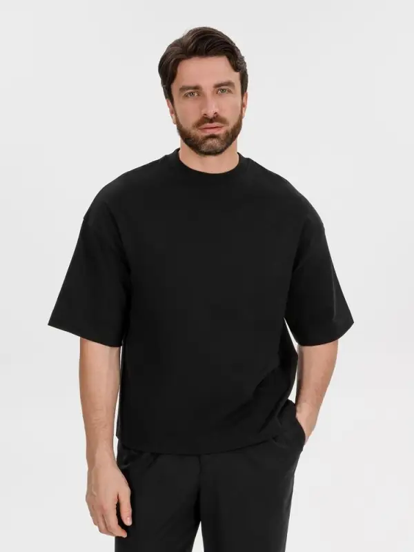 Футболка оверсайз Big boss, черная, размер XS/S