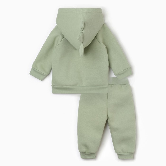 Костюм: толстовка и брюки Крошка Я Dino, рост 74-80, зеленый