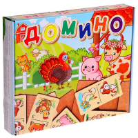 Домино большое «На ферме» 28 деревянных фишек Домино большое «На ферме» 28 деревянных фишек